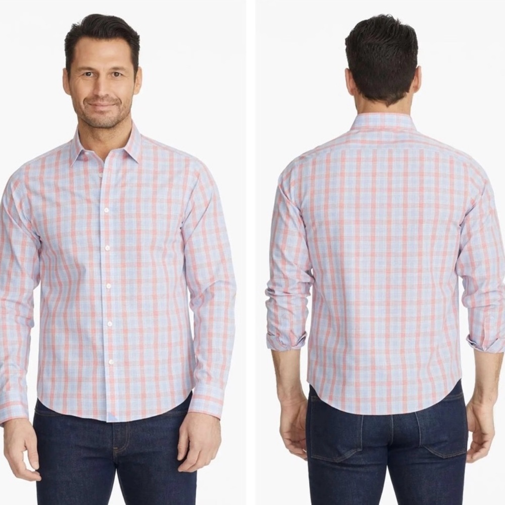 UNTUCKit Light Blue & Red Check Morey Wrinkle Free Button Down XXXL - Picture 7 of 7